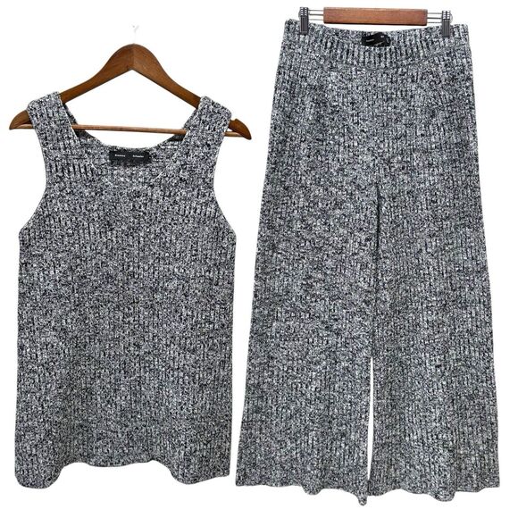Proenza Schouler Melange Boucle Stretchy Knit Tank Top And Wide Leg Pants Size S - Picture 2 of 14